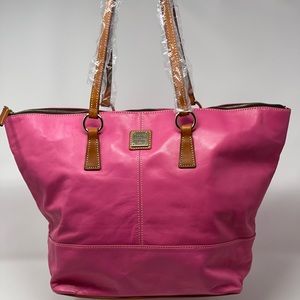 DOONEY & BOURKE HOT PINK TOBI SUBTLE LEATHER TOTE